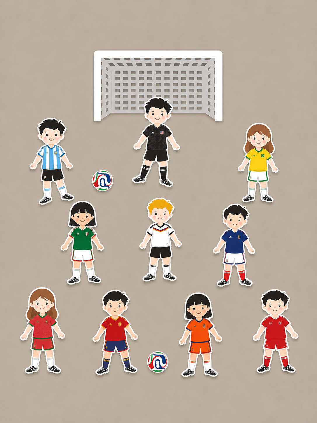 Set Magnético World Cup — 26 imanes de fútbol para niños · Hecho en México